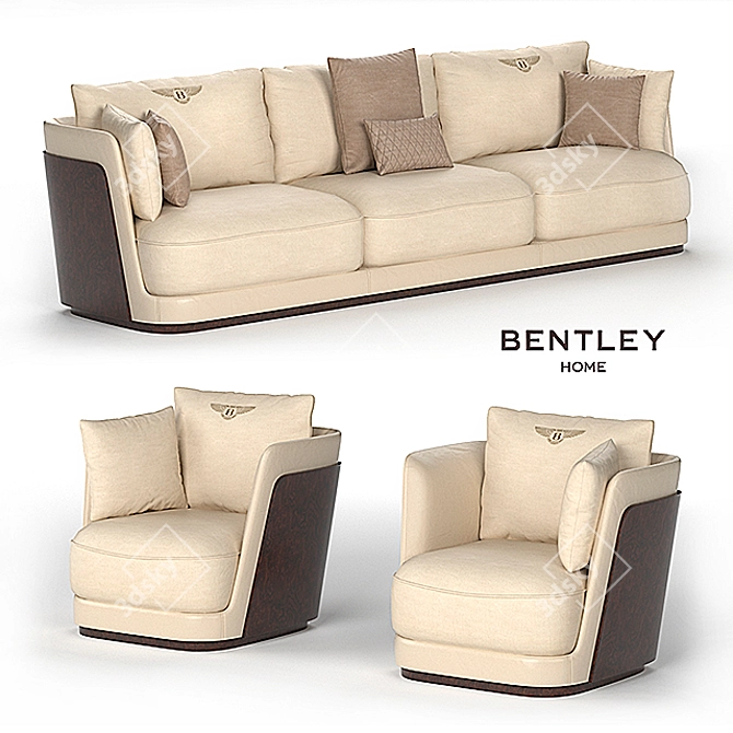 Richmond Luxury Sofa & Armchair 3D model image 1