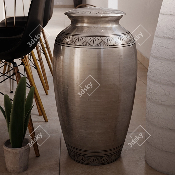 Elegant Metal Vase: VRay Ready 3D model image 3