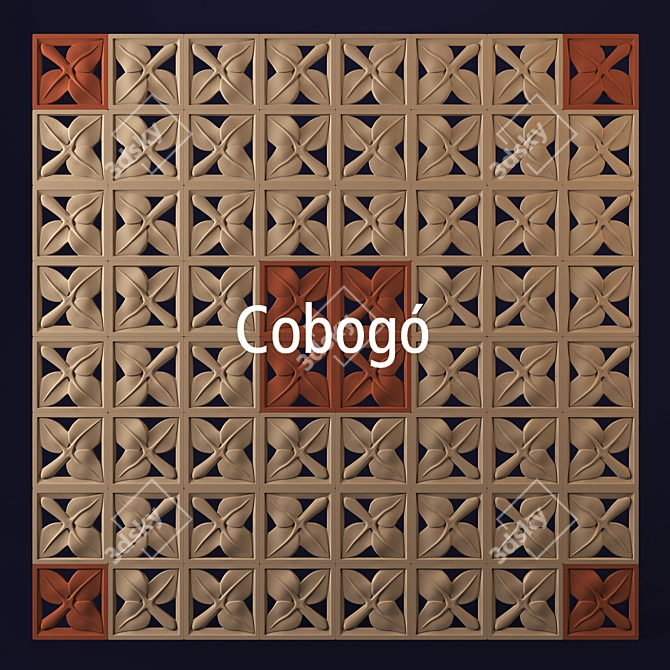 Geometric Ceramic Panel: Cobogó No.2 3D model image 1