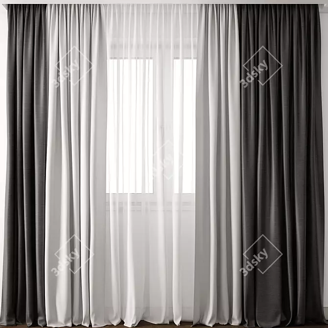  Detailed Curtain Model - 3ds max 2014, 2011, OBJ 3D model image 1