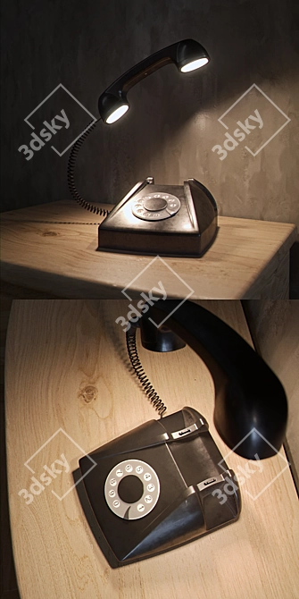 Vintage Phone Lamp 3D model image 2