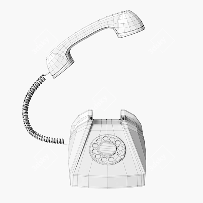 Vintage Phone Lamp 3D model image 3