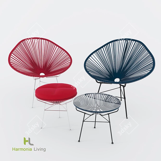  Harmonia Living Acapulco Side Table 3D model image 1