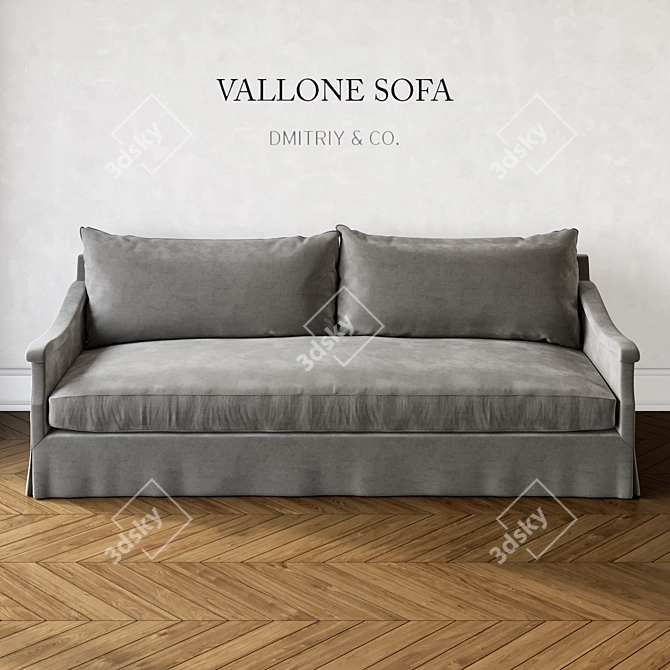 Luxurious Vallone Sofa by Dmitriy & Co 3D model image 1