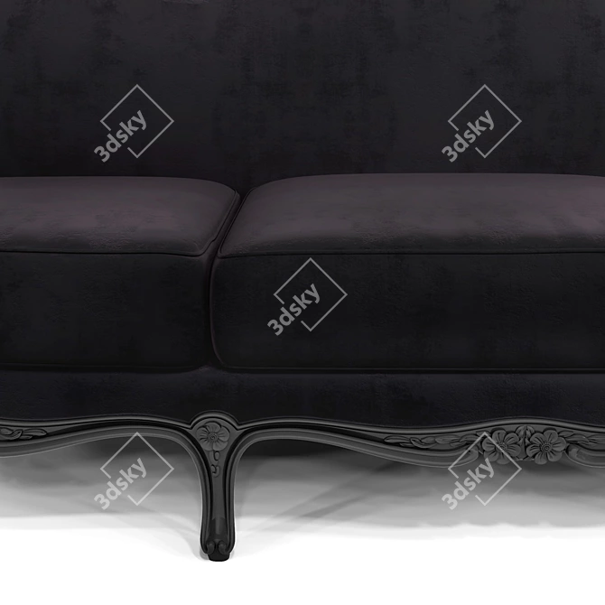Elegant Louis Carved Sofa 3D model image 2