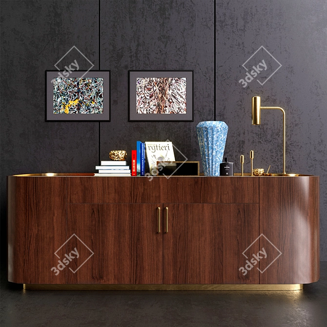 Elegant Classic Dresser Set 3D model image 1