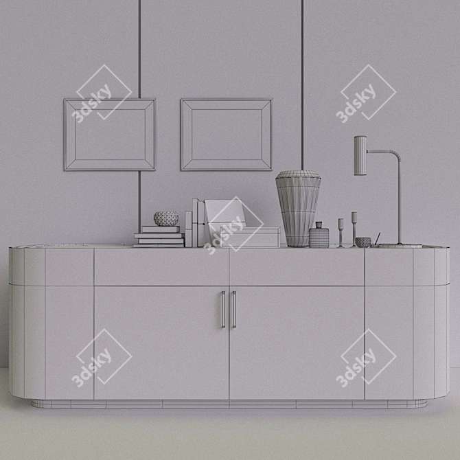 Elegant Classic Dresser Set 3D model image 2