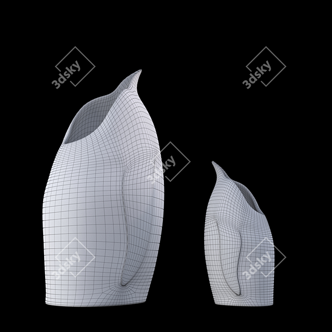 Playful Penguin Milk Jug Set 3D model image 3