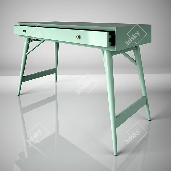 Stylish Mini Makeup Desk 3D model image 2