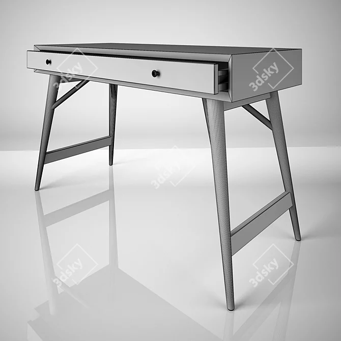 Stylish Mini Makeup Desk 3D model image 3