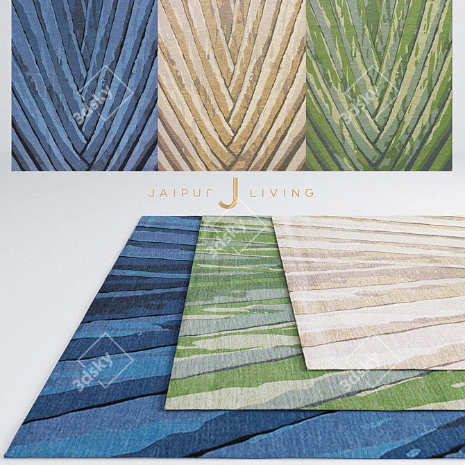 Eco-Friendly Palm Leaf Rug 3D model image 1