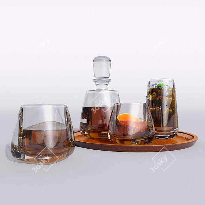 Elegant Estate Double Old-Fashioned 3D model image 1