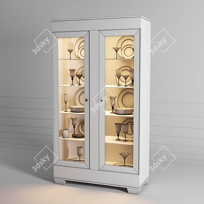 Elegant Bernhardt Criteria Display Cabinet 3D model image 2