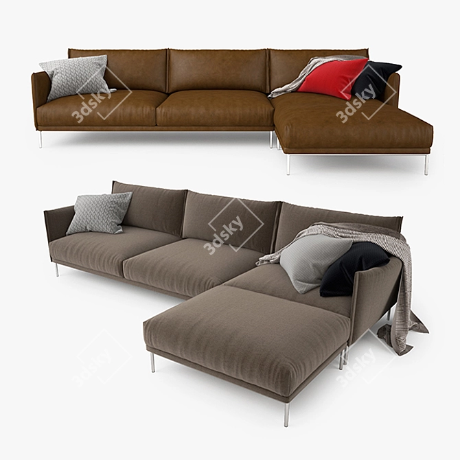 Elegant Moroso Gentry Corner Sofa 3D model image 1