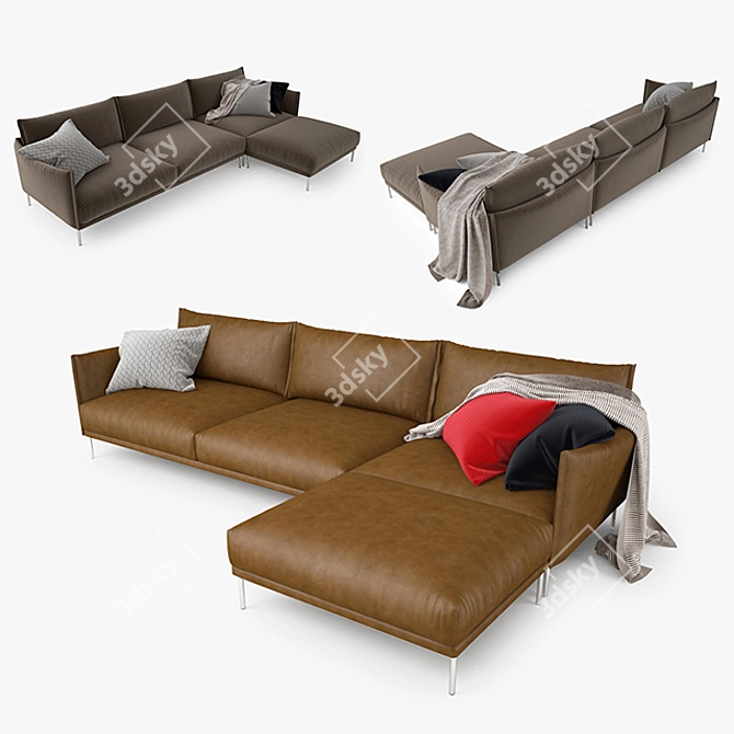 Elegant Moroso Gentry Corner Sofa 3D model image 2