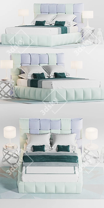 Luxurious Felis Tiffany Bed - High Quality & Adjustable 3D model image 3