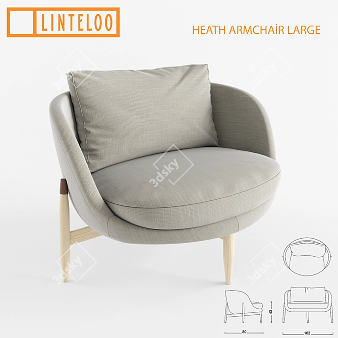 Luxurious Linteloo Heath Armchair 3D model image 1