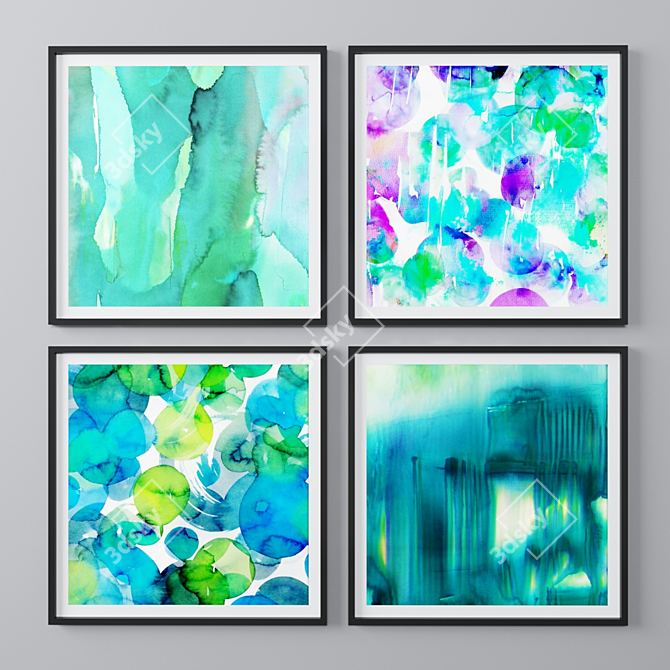 Abstract Bliss: Set of Uplifting Art 3D model image 1