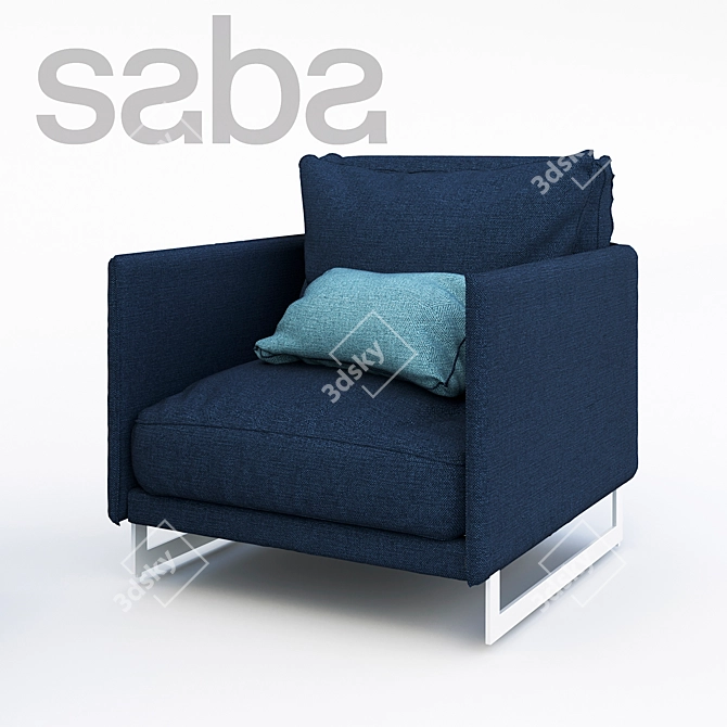 Elegant Comfort: Saba Italia Livingston Armchair 3D model image 1