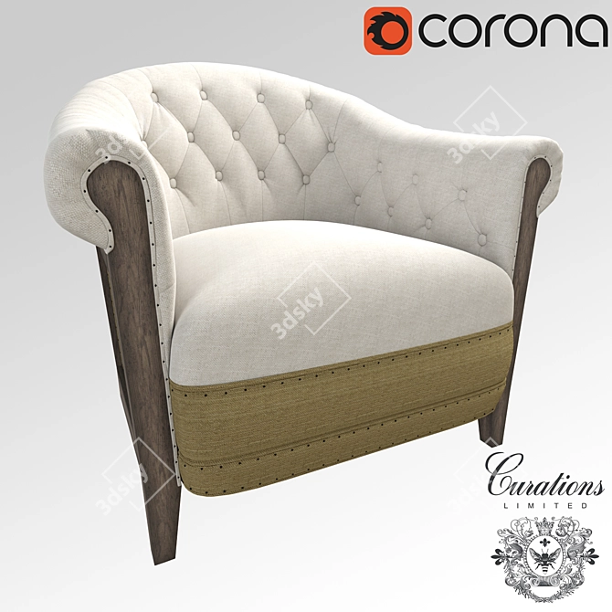 Deconstructed Chambery Accent Chair 3D model image 1