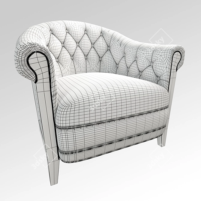 Deconstructed Chambery Accent Chair 3D model image 2