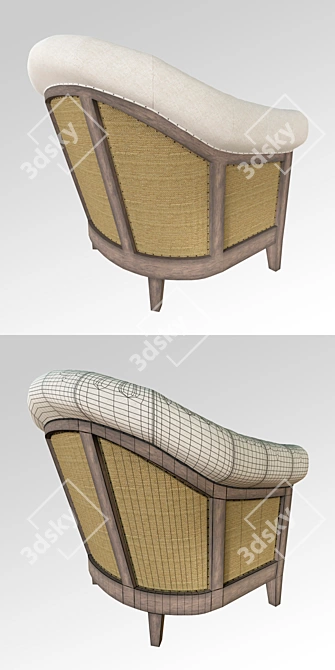 Deconstructed Chambery Accent Chair 3D model image 3