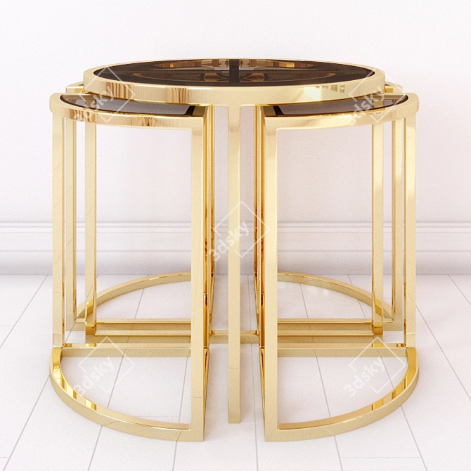 Elegant Golden Side Tables: Concentric, Florian, Vicenza, Senato 3D model image 2