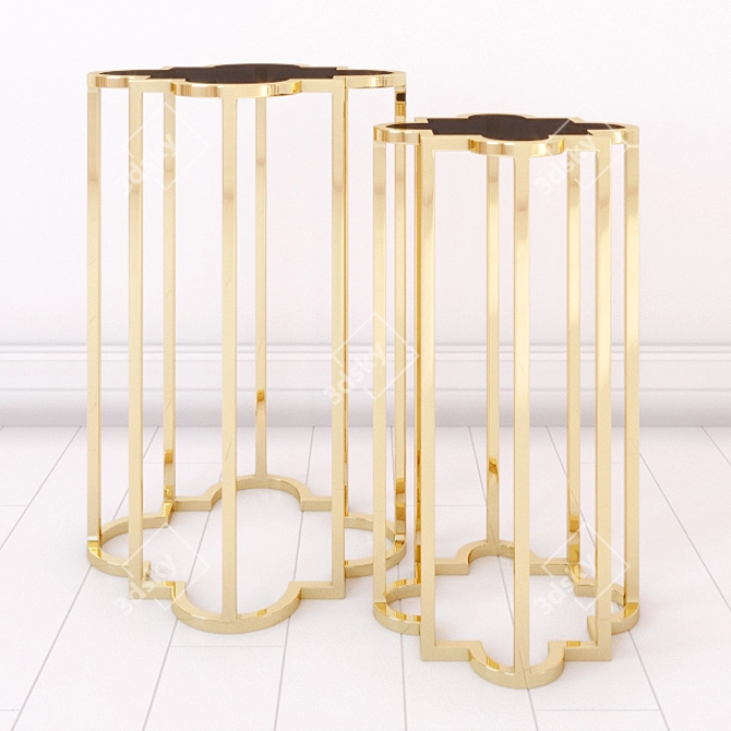 Elegant Golden Side Tables: Concentric, Florian, Vicenza, Senato 3D model image 3