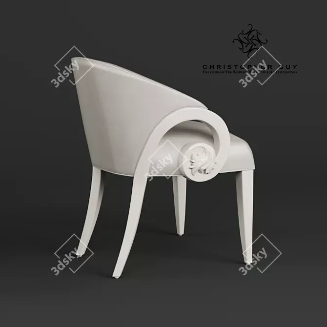 Parisian Chic Accent Chair 3D model image 2