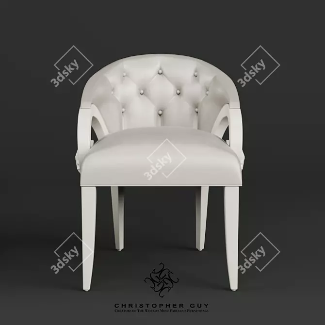 Parisian Chic Accent Chair 3D model image 3