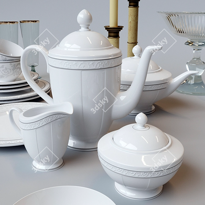 Elegant Villeroy & Boch Gray Pearl 3D model image 2