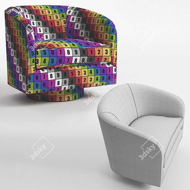 Modern Swivel Chair by Milo Baughman 3D model image 3