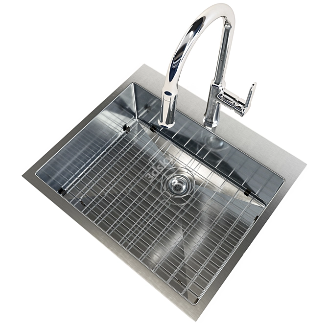Versatile Sink Faucet Combo 3D model image 2