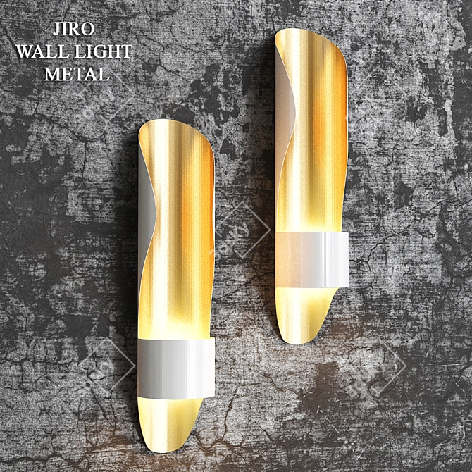 Golden Glow Metal Wall Light 3D model image 1