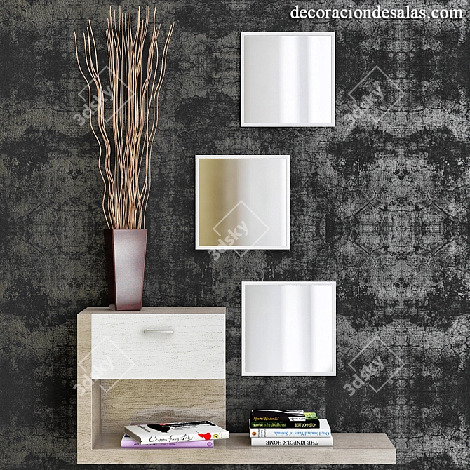 Wall-mounted entryway organizers 3D model image 1