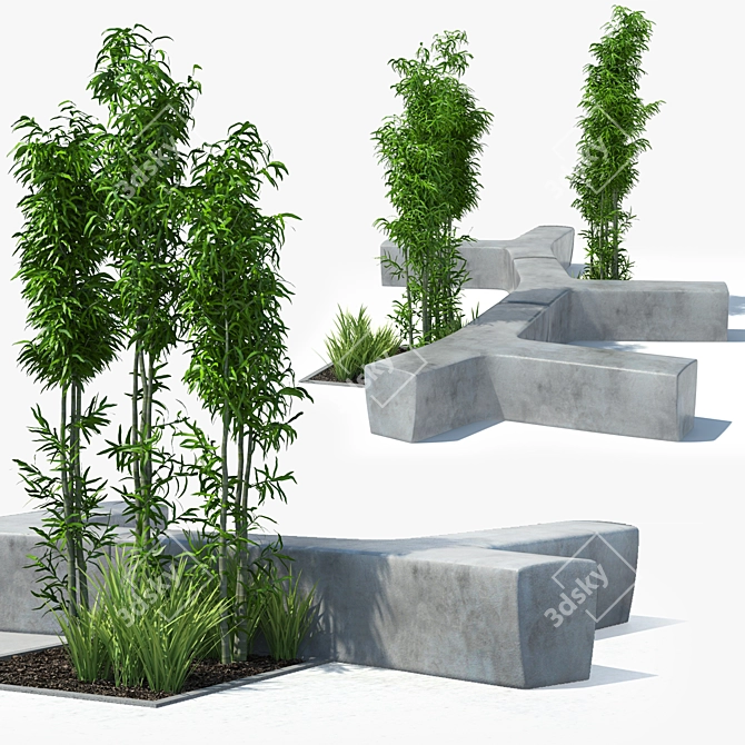 Enchanting Flowerbed: 3D Model 3D model image 1