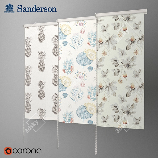 Sanderson Roller Blinds: Stylish and Functional 3D model image 1