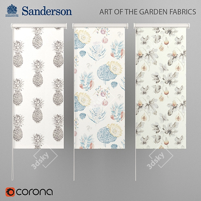 Sanderson Roller Blinds: Stylish and Functional 3D model image 2