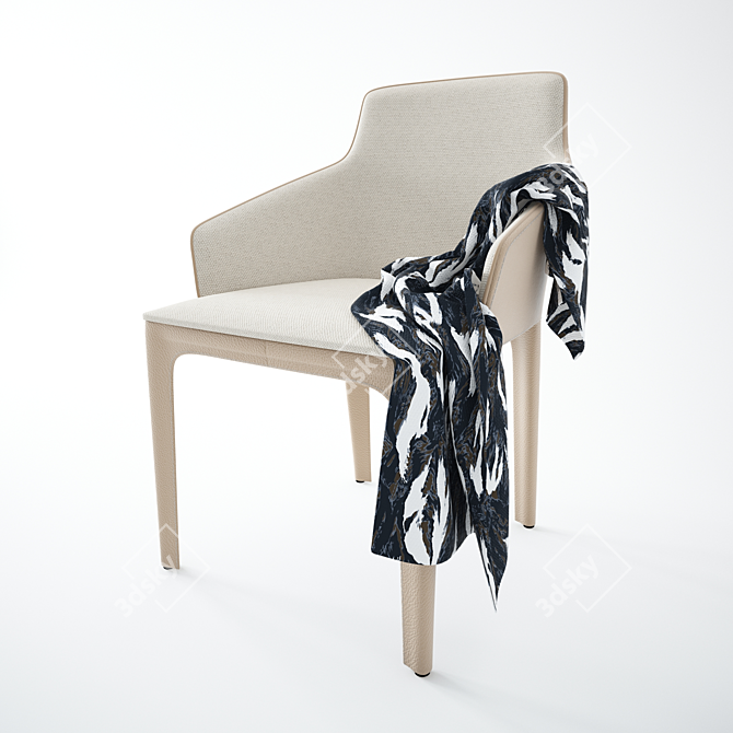 Contemporary Oxford Dining Chair 3D model image 1