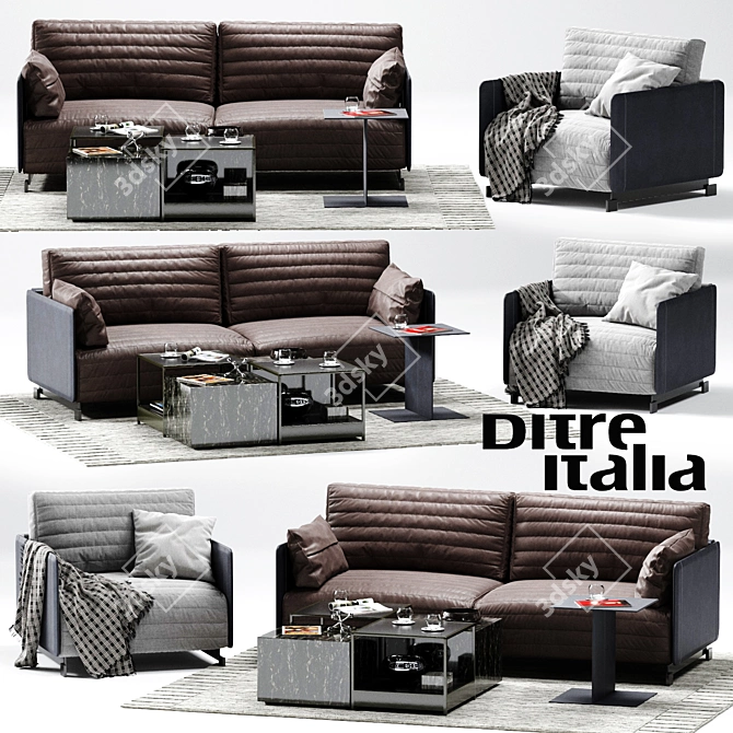 Ditre Italia BAG Modern Sofa Set 3D model image 1