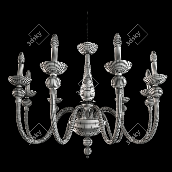 Elegant Doge Bianco Pendant Light 3D model image 2