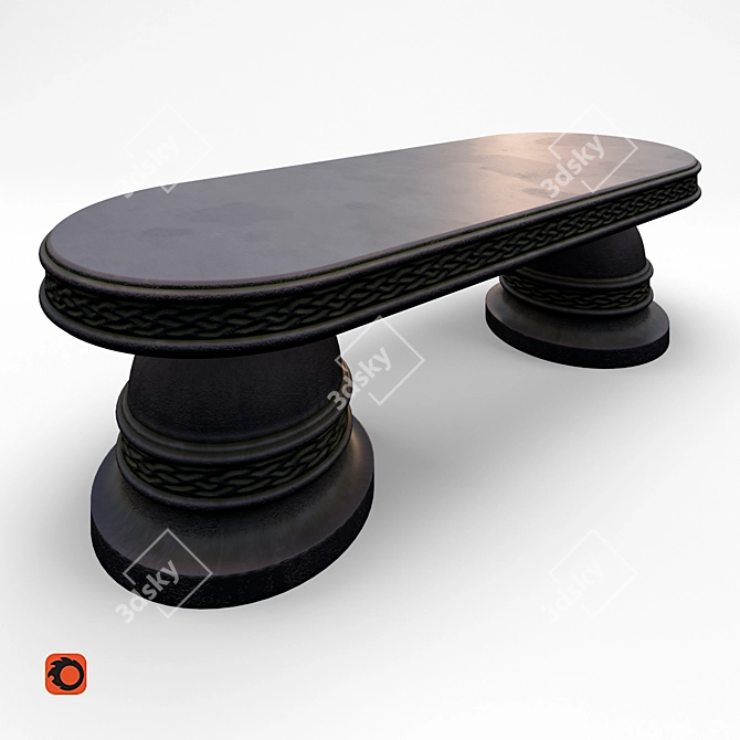 Sleek Sphere Bench 3D model image 1