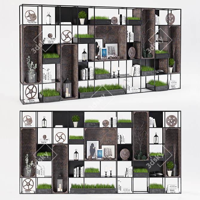 Industrial Loft Storage Rack 3D model image 1