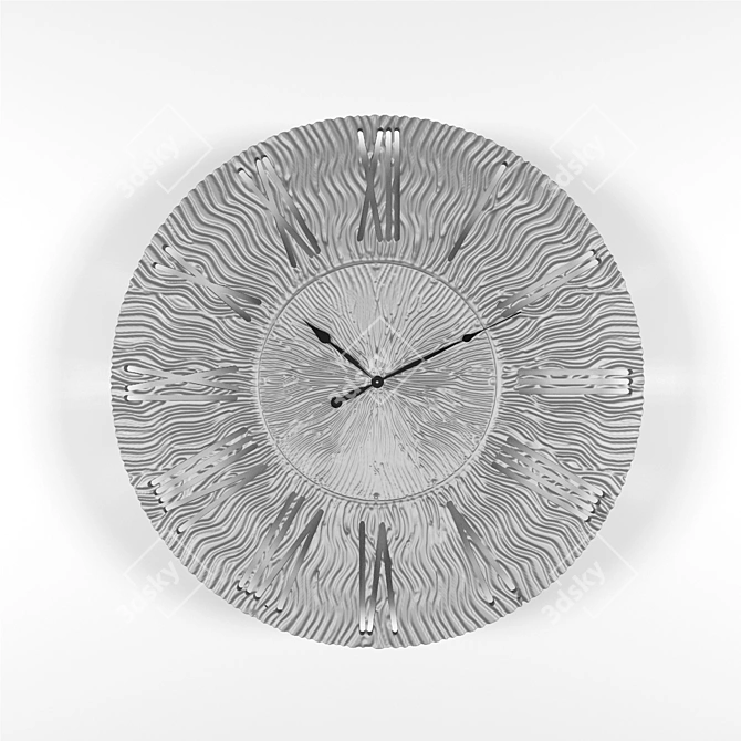 Elegant Wood Twinkle Wall Clock 3D model image 1