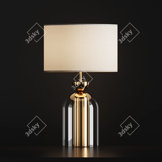 Elegant Glass Dome Table Lamp 3D model image 1