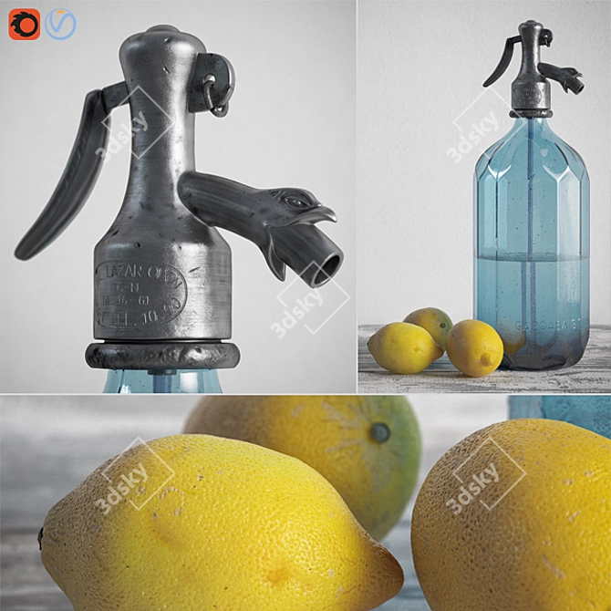 Vintage Soda Syphon with Hyper-Realistic Details 3D model image 1