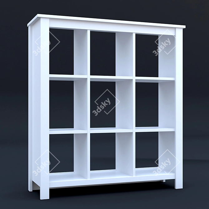 Modern White Shelving Unit - TOMNES 3D model image 2