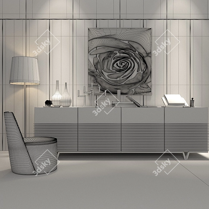 Modern Minimalist Furniture Collection 3D model image 2