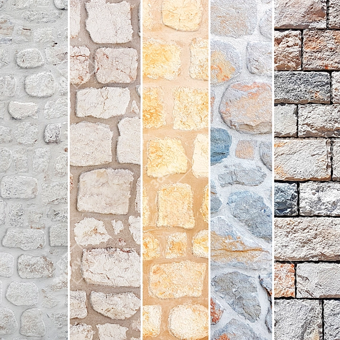 Wild Stone Collection: Slate, Old Stone, Decorative Wall 3D model image 1