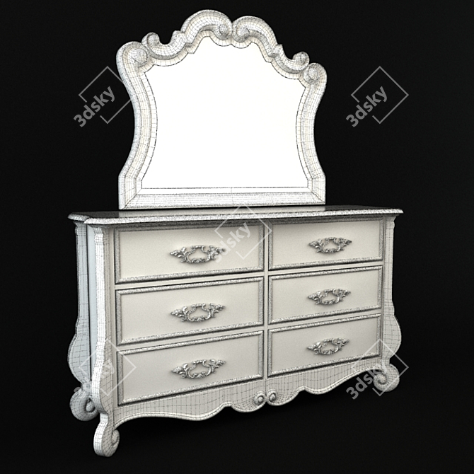 Elegant Estelline Drawer Mirror Set 3D model image 3